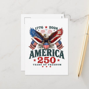 Amerikanischer 250. Jahrestag USA Patriotisch 4. J Feiertagspostkarte
