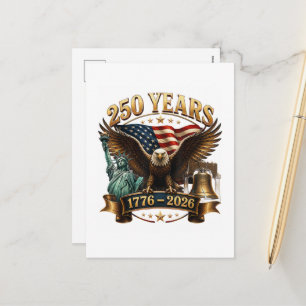Amerikanischer 250. Jahrestag USA Patriotisch 4. J Feiertagspostkarte