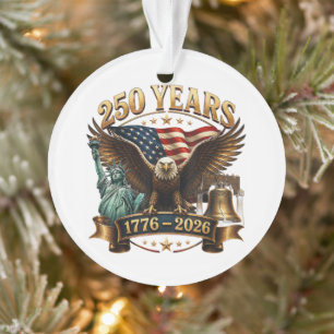 Amerikanischer 250. Jahrestag USA Patriotisch 4. J Ornament