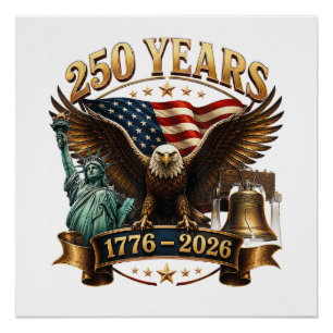 Amerikanischer 250. Jahrestag USA Patriotisch 4. J Poster