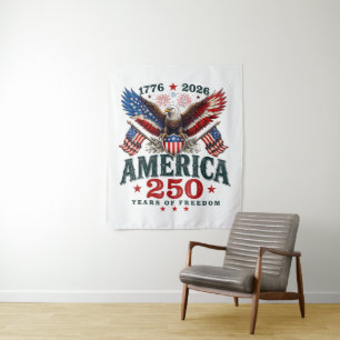 Amerikanischer 250. Jahrestag USA Patriotisch 4. J Wandteppich