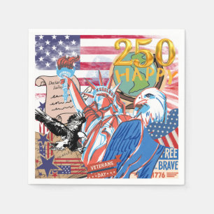 Amerikanischer 250. Unabhängigkeitstag 'Happy 250' Serviette