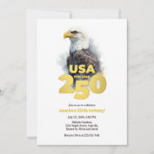 Amerikanischer Adler Amerikas 250. Jubiläum Einladung (Vorderseite)
