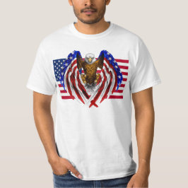 Amerikanischer Adler auf amerikanischer Flagge T-Shirt