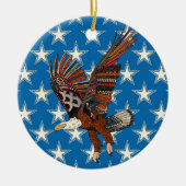 Amerikanischer Adler blau Keramik Ornament (Vorne)