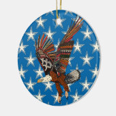 Amerikanischer Adler blau Keramik Ornament (Links)