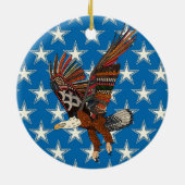 Amerikanischer Adler blau Keramik Ornament (Hinten)