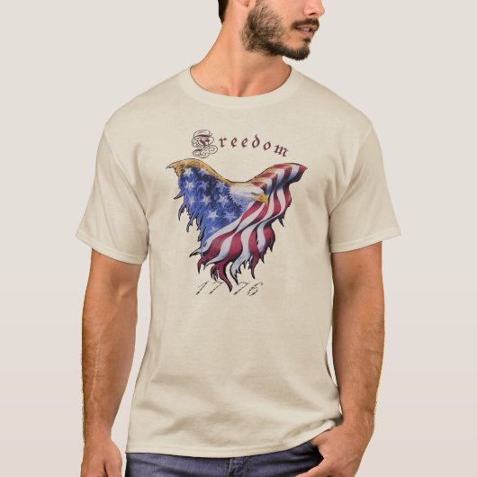 Amerikanischer Adler, Freiheits-grundlegender T - T-Shirt (Vorderseite)