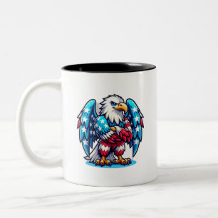 Amerikanischer Adler hält die Hand Zweifarbige Tasse