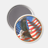 Amerikanischer Adler im Flug Magnet (Vorderseite/Rückseite)