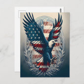 Amerikanischer Adler im Flug Postkarte (Vorne/Hinten)