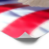 Amerikanischer Adler mit amerikanischer Flagge Poster (Ecke)
