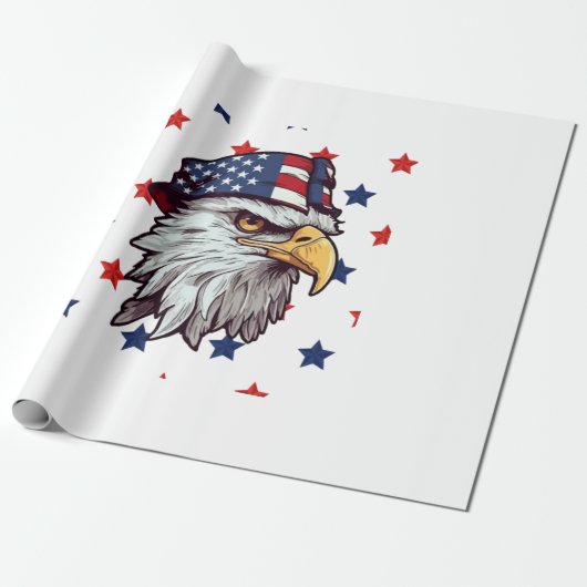 Amerikanischer Adler mit einem Hut aus den USA Geschenkpapier (Ungerollt)