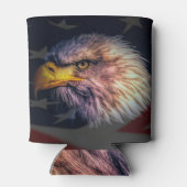 Amerikanischer Adler mit Flagge Dosenkühler (Rückseite)
