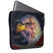 Amerikanischer Adler mit Flagge Laptopschutzhülle (Vorne Rechts)