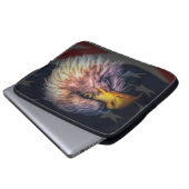 Amerikanischer Adler mit Flagge Laptopschutzhülle (Vorne Knopf)