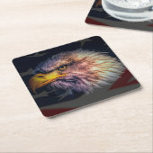 Amerikanischer Adler mit Flagge Rechteckiger Pappuntersetzer (angewinkelt)