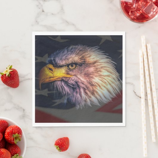 Amerikanischer Adler mit Flagge Serviette (Beispiel)