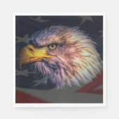 Amerikanischer Adler mit Flagge Serviette (Vorderseite)