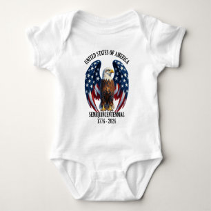 Amerikanischer Adler mit Flaggenflügeln 1776-2026 Baby Strampler