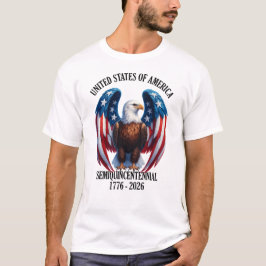 Amerikanischer Adler mit Flaggenwingen 1776-2026 T-Shirt