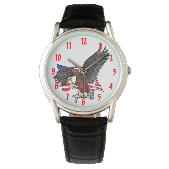 Amerikanischer Adler mit Kreuz Armbanduhr (Vorderseite)