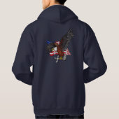 Amerikanischer Adler mit Kreuz Hoodie (Rückseite)