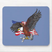 Amerikanischer Adler mit Kreuz Mousepad (Vorne)