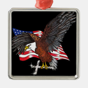 Amerikanischer Adler mit Kreuz Ornament Aus Metall