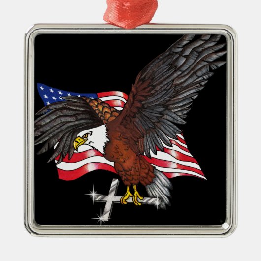 Amerikanischer Adler mit Kreuz Ornament Aus Metall (Vorne)