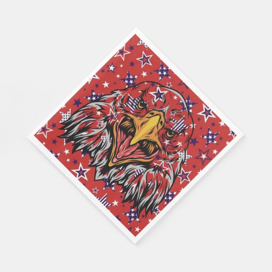 Amerikanischer Adler mit Red Star Hintergrund Serviette (Ecke)