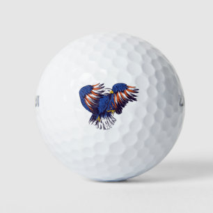 Amerikanischer Adler mit USA-Flaggenfarben Golfball