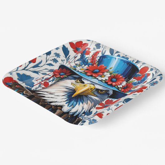 Amerikanischer Adler Pappteller (Gewinkelt)