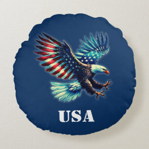 Amerikanischer Adler Patriotisch USA Rundes Kissen