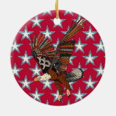 Amerikanischer Adler rot Keramik Ornament (Hinten)