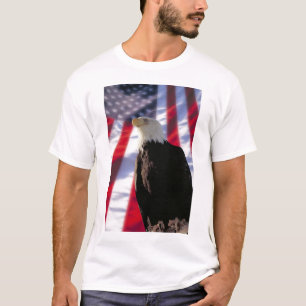 Amerikanischer Adler u. Flaggen-T - Shirt