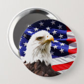 Amerikanischer Adler und Flagge Button (Vorne & Hinten)