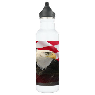 Amerikanischer Adler und Flagge Trinkflasche