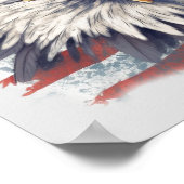 Amerikanischer Adler unter amerikanischer Flagge Poster (Ecke)
