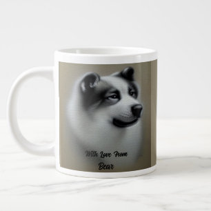 Amerikanischer Akita im Vintage-Stil Ölmalerei Jumbo-Tasse