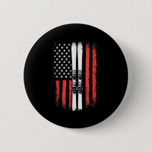 Amerikanischer Alpenskifahrer unter der Flagge _5 Button