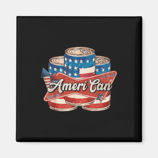Amerikanischer Ameri kann 4. Juli Retro Usa Bier P Magnet (Vorne)