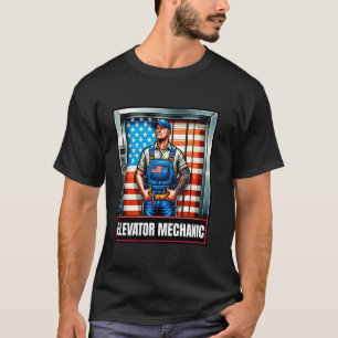 Amerikanischer Arbeiter Aufzugmechaniker Wartung U T-Shirt
