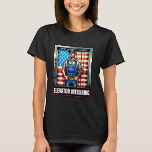 Amerikanischer Arbeiter Aufzugmechaniker Wartung U T-Shirt