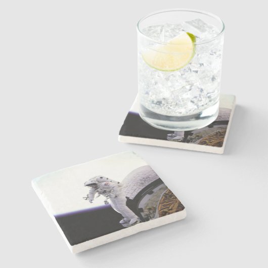 Amerikanischer Astronaut Steinuntersetzer (Seitenansicht)