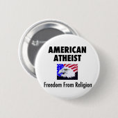 Amerikanischer Atheist Button (Vorne & Hinten)
