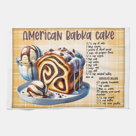Amerikanischer Babka-Kuchen-Rezept Geschirrtuch (Horizontal)