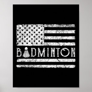 Amerikanischer Badminton USA-Flagge Shuttles Lusti Poster