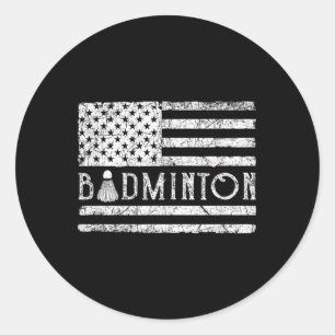 Amerikanischer Badminton USA-Flagge Shuttles Lusti Runder Aufkleber