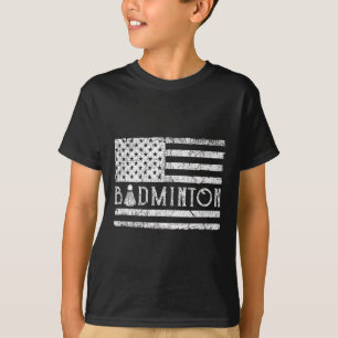 Amerikanischer Badminton USA-Flagge Shuttles Lusti T-Shirt